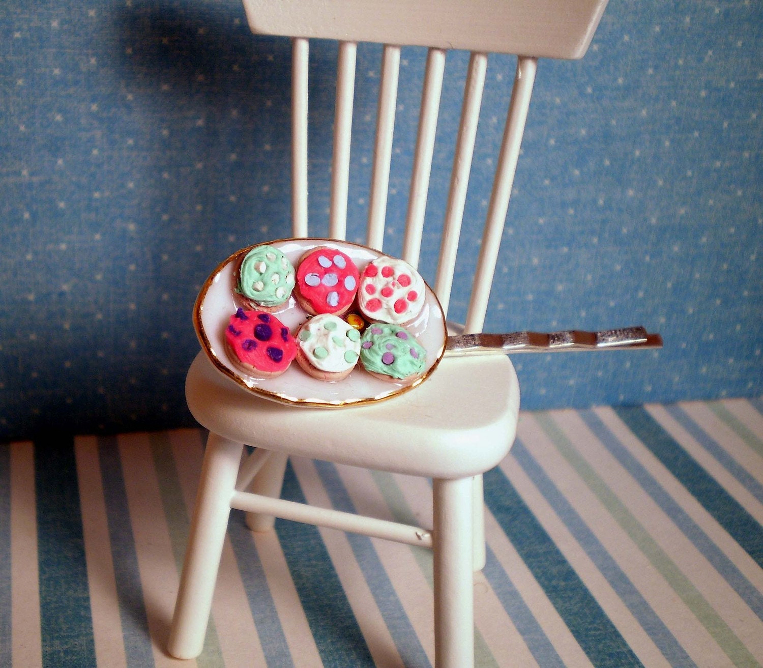Mini Platter of Iced Cookies with Sprinkles Bobby Pin