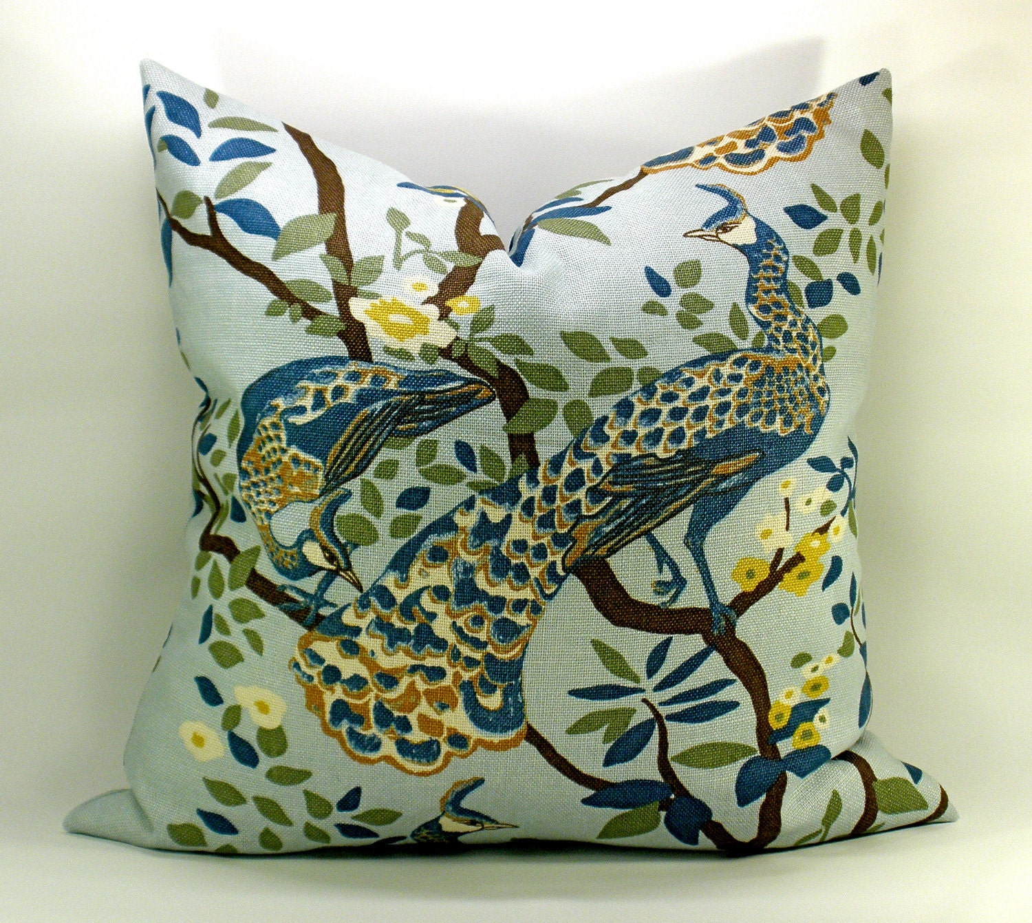 Dwell Studio Vintage Plumes peacock pillow cover in Jade - 12 x 20 Lumbar