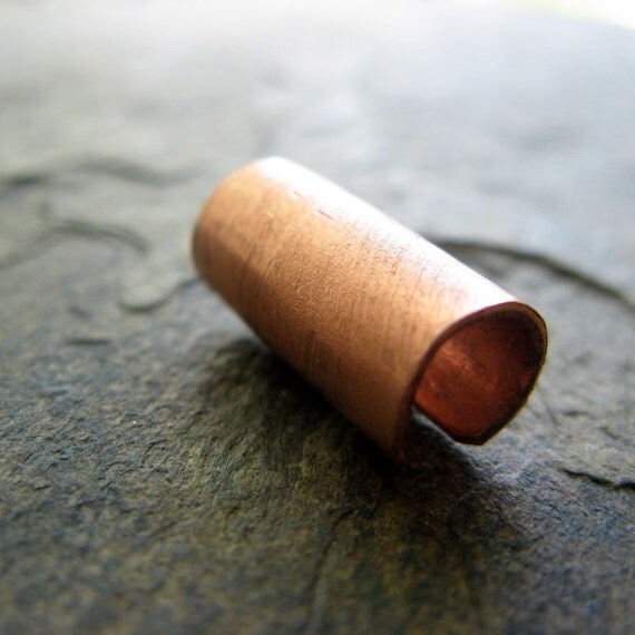 copper ear cuff super wide-- primitive series-- jolt by thebeadedlily on etsy