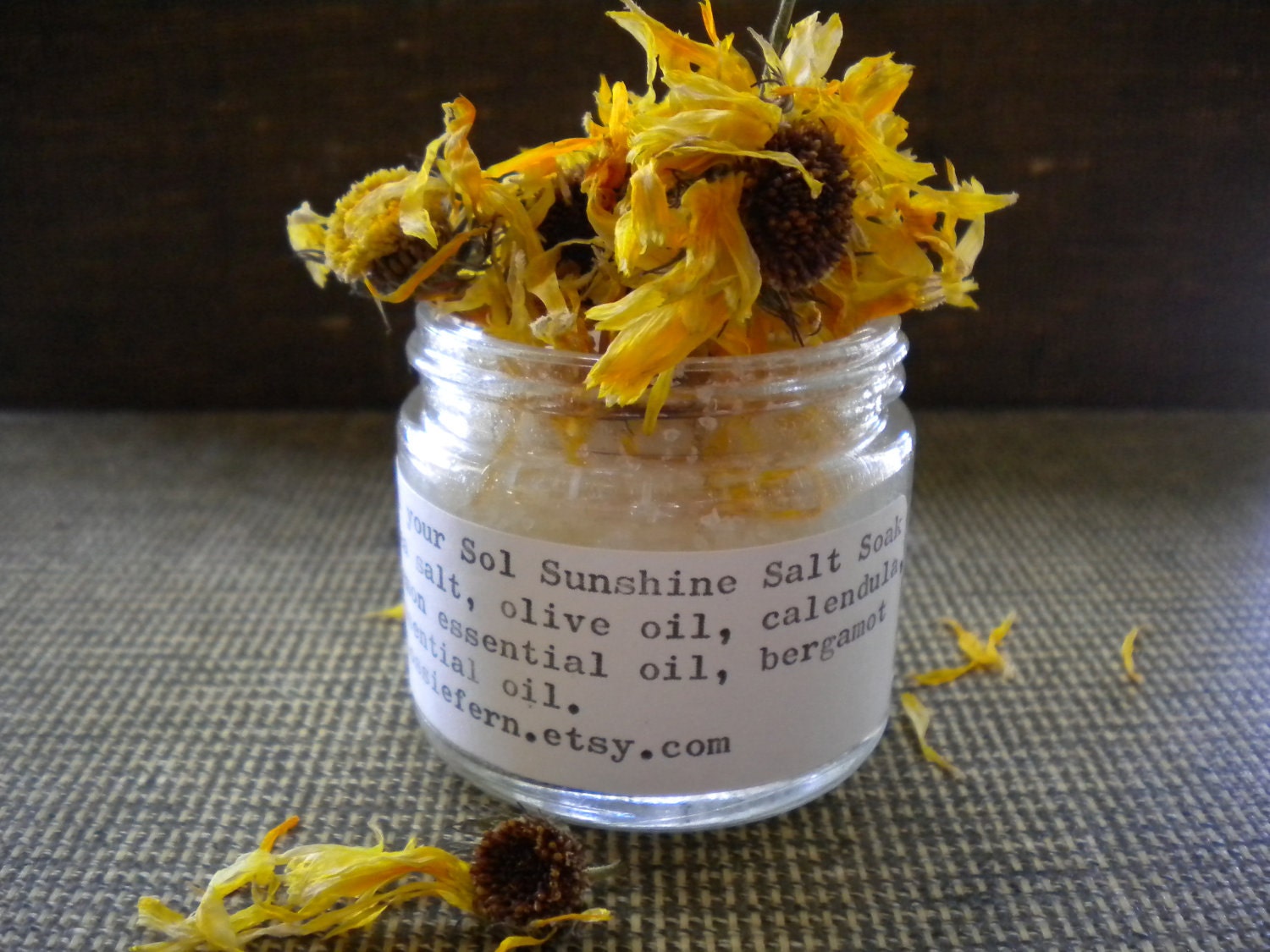 Herbal Calendula Lemon Bergamot Bath Salt Sel your Sol 2oz