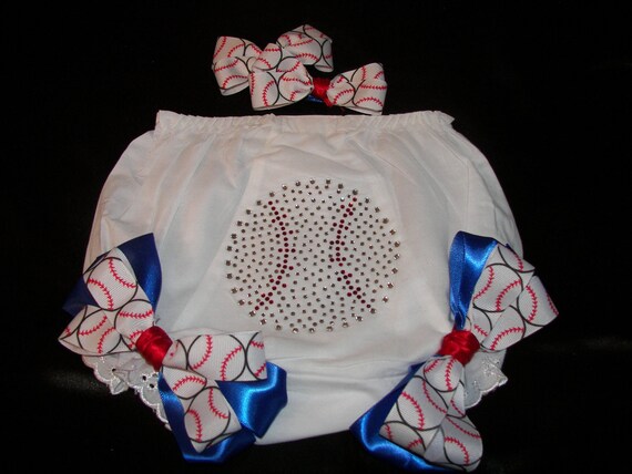 Lil Sis Baseball BLING Tank and Diaper Cover Set--Darling--Includes matching baseball hairbows.
