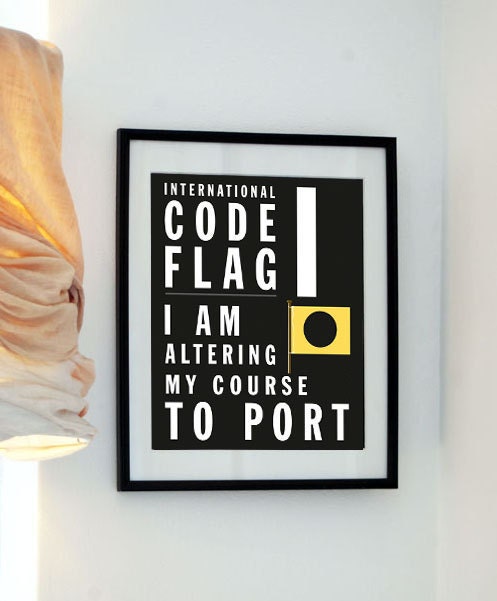 Letter I - Bus Roll International Code Flag - I am altering my course to port