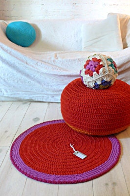 Crochet chão Rodada Tapete - pequena