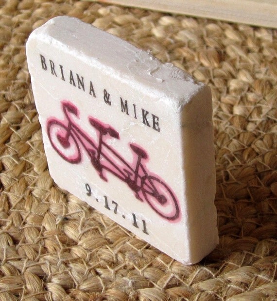 Tandem Bike Save the Date Magnets, Wedding Favors, Set of 25