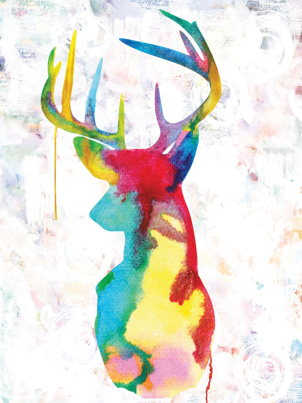 Oh Deer - Giclee print on canvas - huge 16x20 inches - ready to hang