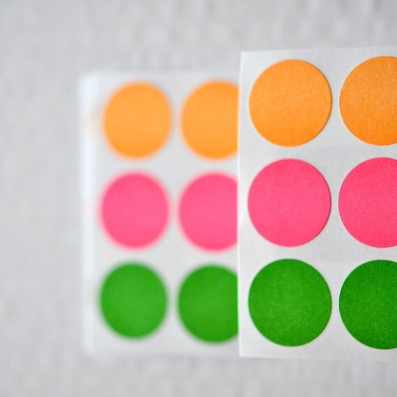 60 Paper Stickers Seals Dot Sorbet Pastel