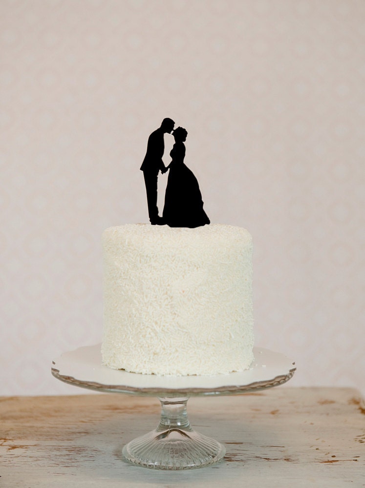 Custom Silhouette Wedding Cake Topper in Acrylic made from your photos by Simply Silhouettes