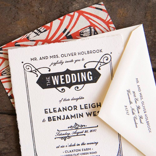 1920s inspired wedding invitations Tailored