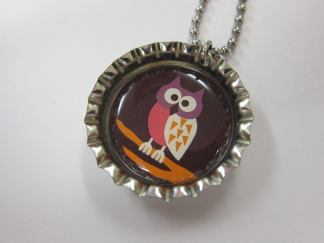 Bottlecap Necklace - OWL