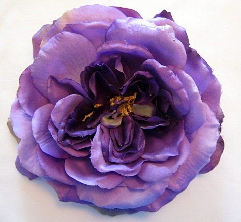 Large Tropical Purple Sophia Rose Silk Flower Hair Clip Bridal Fascinator