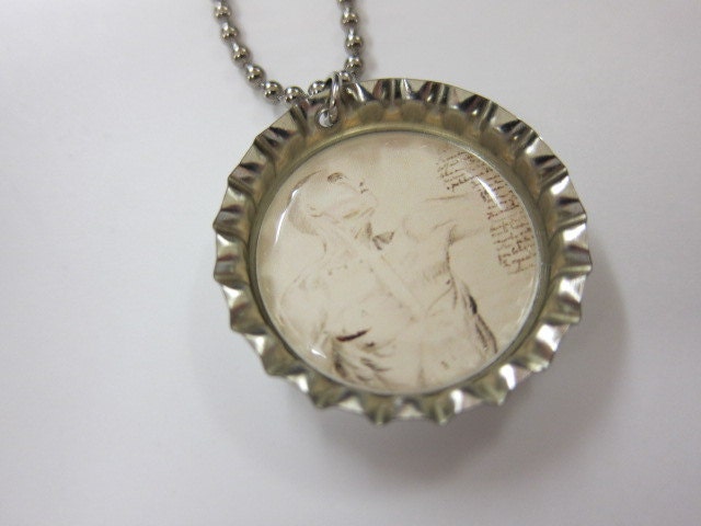 Bottlecap Necklace - Vintage ANATOMY Print
