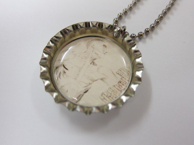 Bottlecap Necklace - Vintage ANATOMY Print