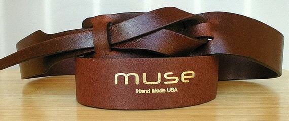 Mahogany Leather UNISEX MUSE Belt 1 1/2 inches by MuseBelts from etsy.com