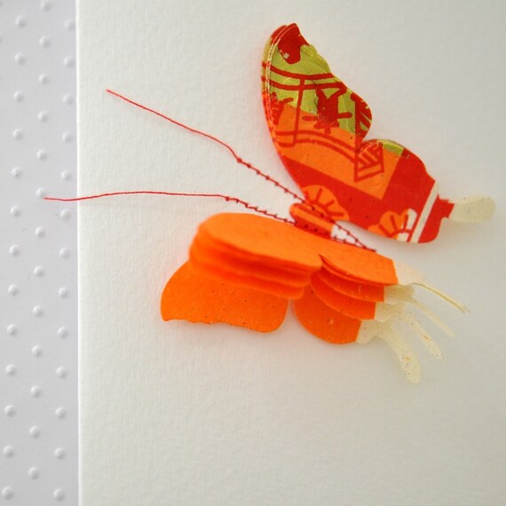 Layered Butterfly Gift Card Orange