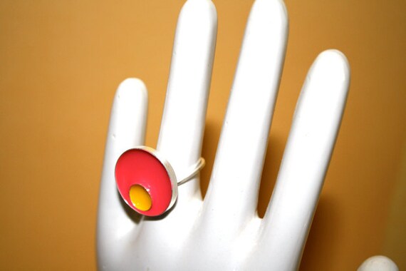 Flamingo Ring Sterling Silver and Resin