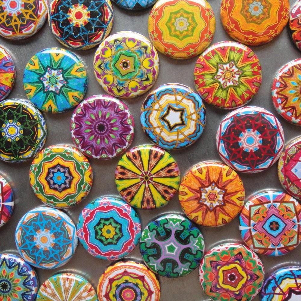 10 Assorted Kaleidoscope Zipper Pulls NEW DESIGNS - Pinwheel Collection