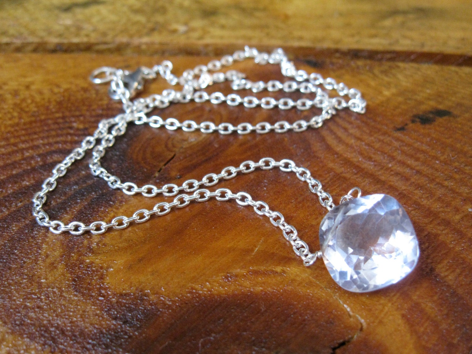 Silver Gray Quartz Sterling Necklace