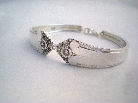 Vintage Spoon Bracelet Silverware Jewelry Silver - STARLIGHT 1950