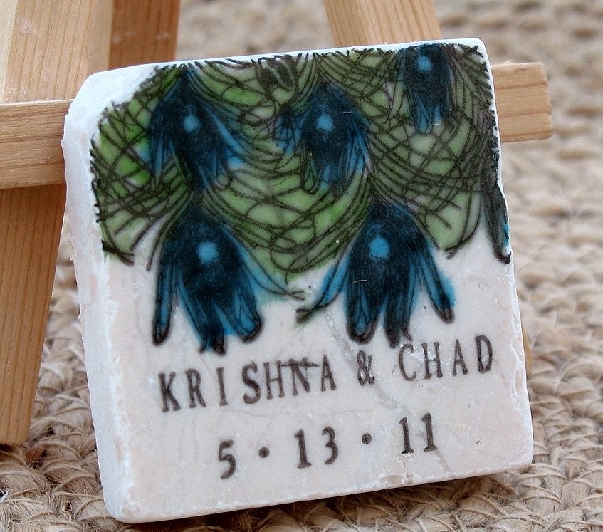 Peacock Feather Save The Date Magnets, Wedding Favors, Set of 50