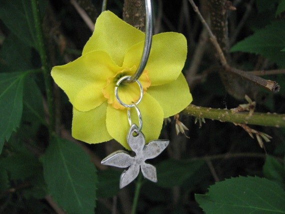 Yellow daffodil flower earrings