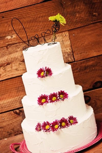 Fresh Flower Love Wedding Cake Topper Rustic Elegant Whimsical Bud Vase 