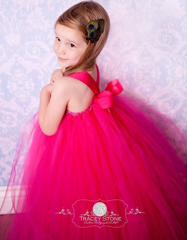 Flower Girl Tutu Dress in Pink - Raspberry - 20% OFF with coupon Christmas2011