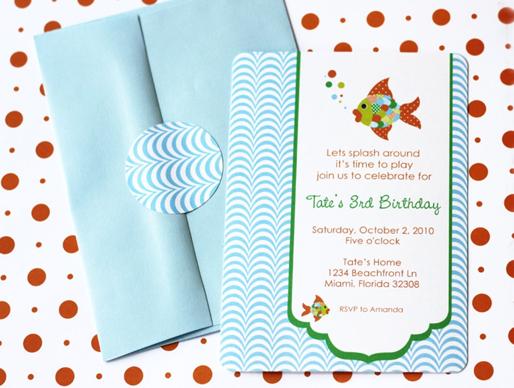 Under the Sea Fish Printable Party Invite