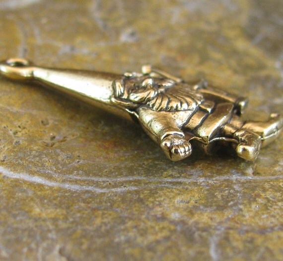 Antique Gold Gnome Pewter Charms for Jewelry Making 1292
