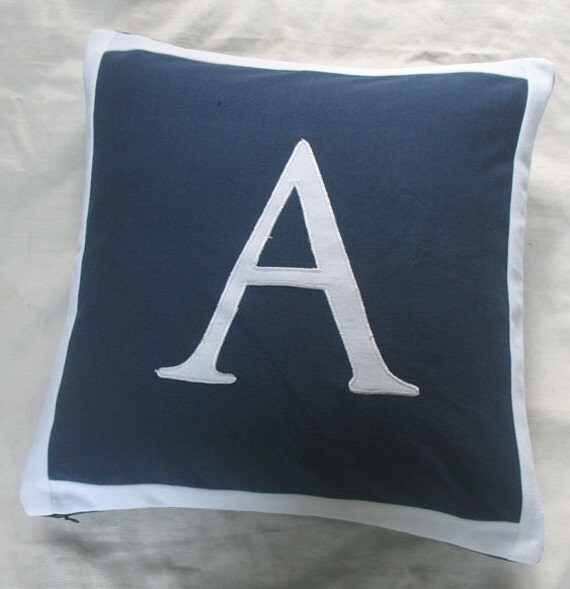 Custom made elegant monogrammed letter pillow 20 inch