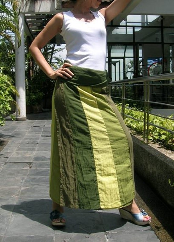 Wrap Around Skirts Mix Green