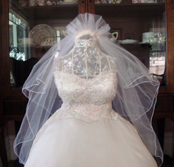 Gorgeous Gift Card Money Box Wedding Dress Form with Veil From LaDeeDah2