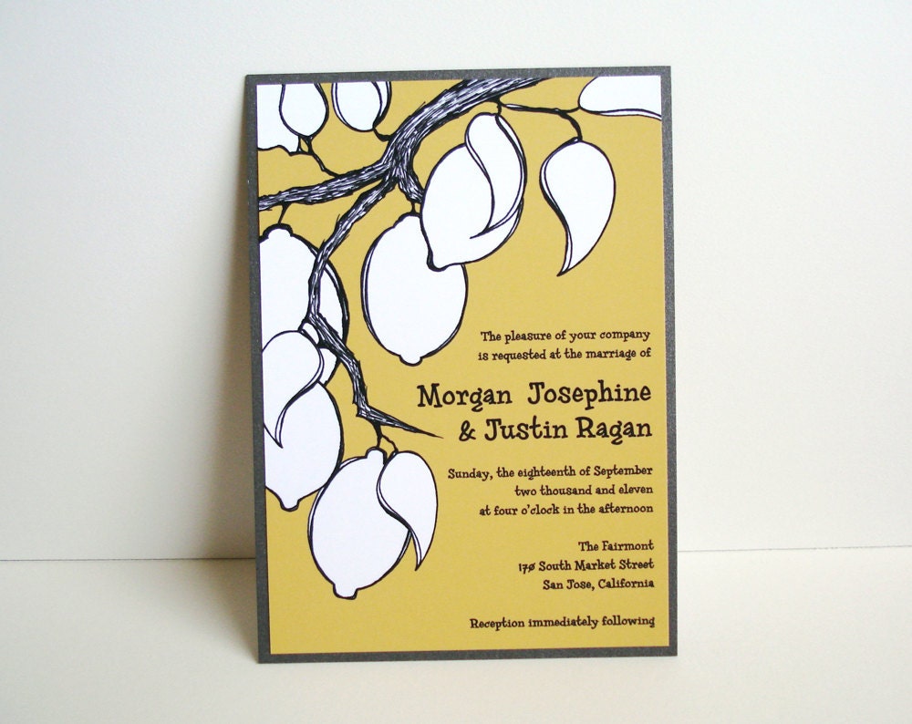 100 Lemon Tree Branch Wedding Invitations From ShopOlio