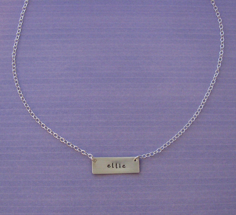 custom hanging tag necklace - hand stamped sterling silver