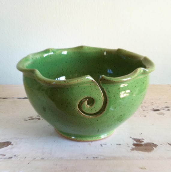 Yarn Bowl, knitting bowl, green, Lime green, Grass Green, seen in Knit Simple magazine