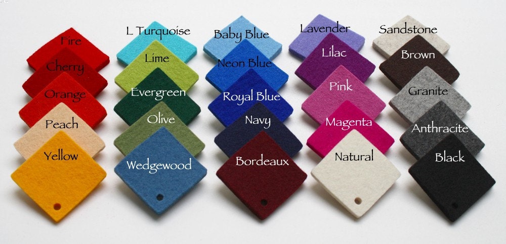 Flower Power Felt Coasters in 5MM Thick Virgin Merino Wool Felt- Royal Blue