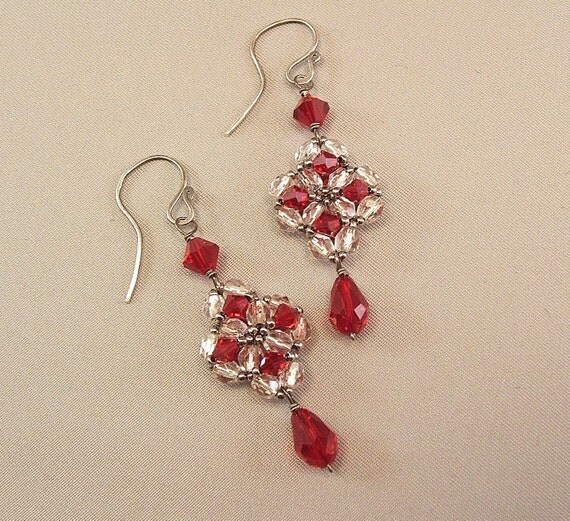 Siam Red Vintage Styled Bridesmaid Earrings Red by Handwired from etsy.com