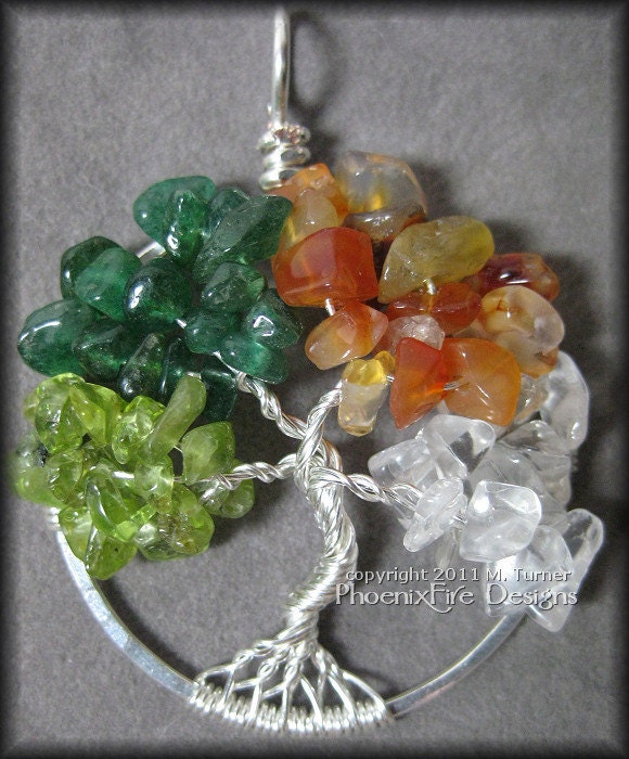 Wheel Of The Year - A Four Seasons Tree of Life Pendant (Spring Summer Autumn Winter)