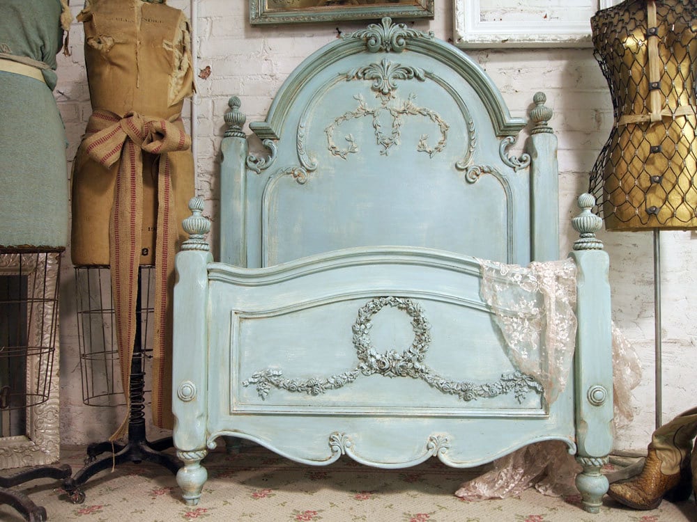 Painted Cottage Aqua Chic Romance Bed BD157