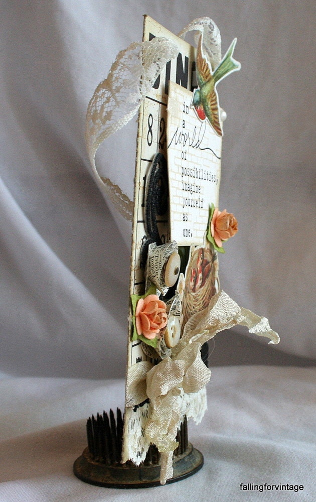 Vintage upcycled Bingo card Wall art