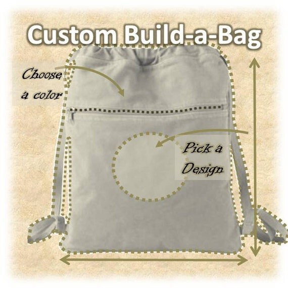 Custom Personalized - Canvas Backpack - for School, College, Travel, Book, Laptop