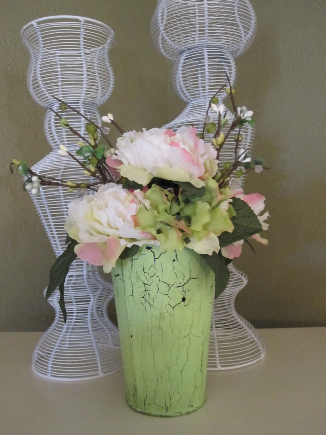Cabbage Rose Shabby Chic Cottage Style Floral Arrangement Treasury Feature