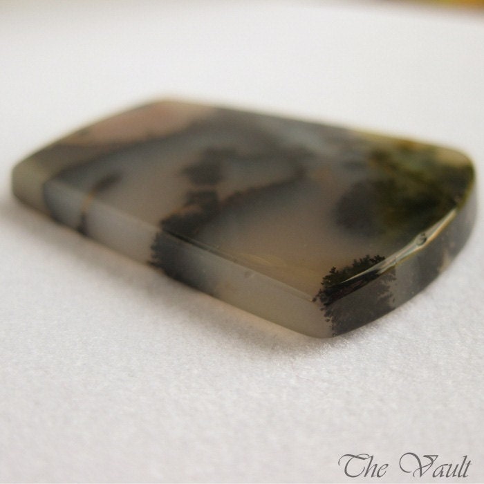 Landscape - Amethyst Sage Dendrite Agate sheild cabochon