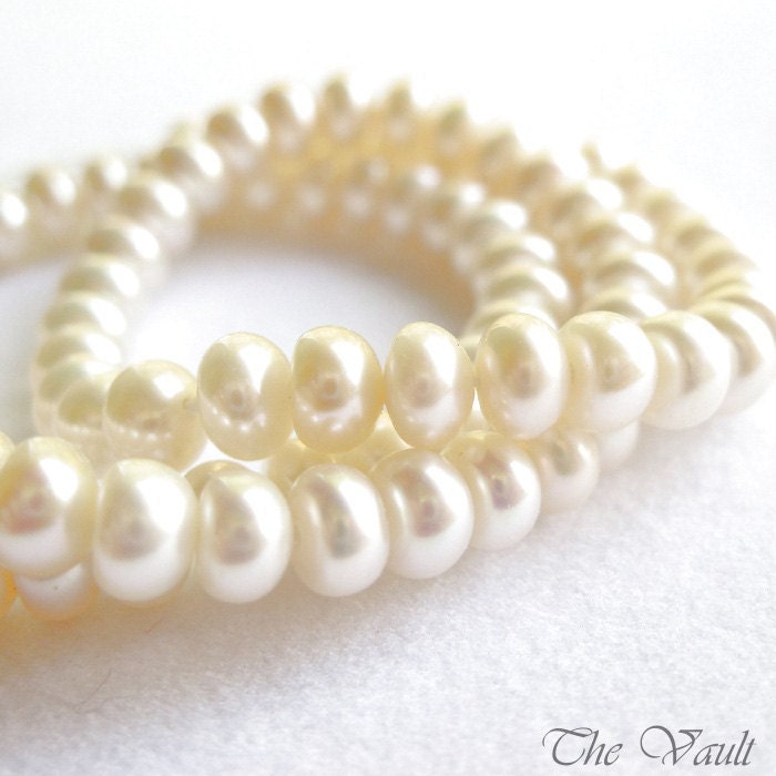 8mm cream white pearl strand 15 inches (destash)