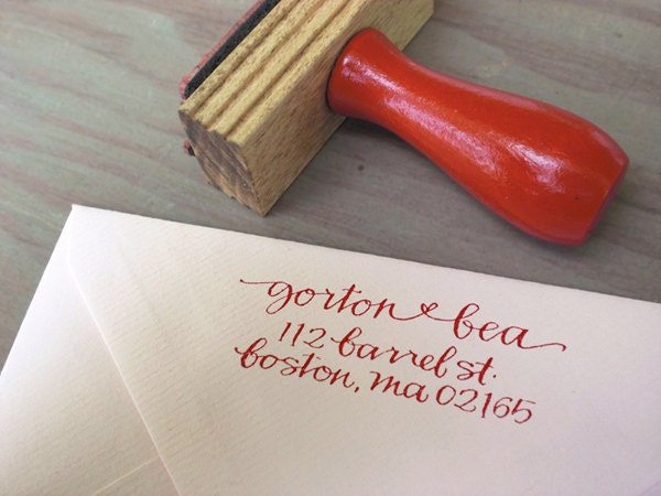Custom Return Address Stamp // SIMPLE // hand calligraphy