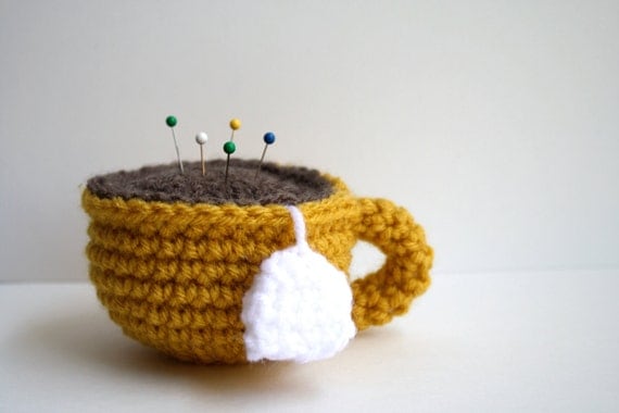 Crochet Teacup - Golden Yellow