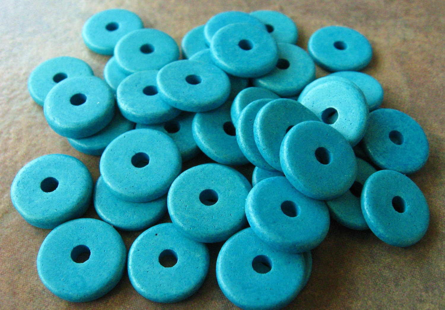 10 SKY BLUE Mykonos Greek Ceramic Beads 13mm Round Beads