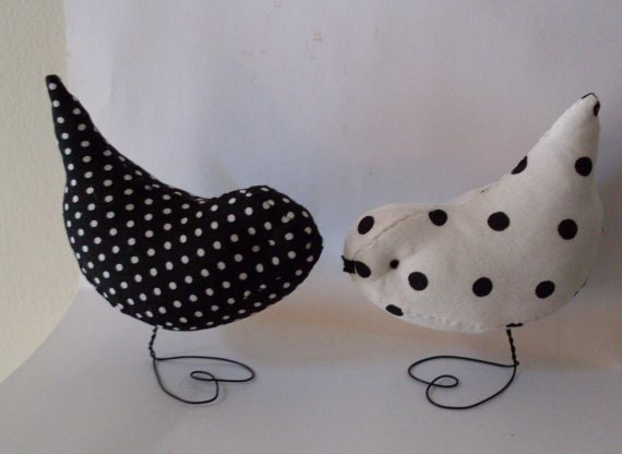 Polka Dot Black and White Love Birds Wedding Cake Toppers mexican wedding 