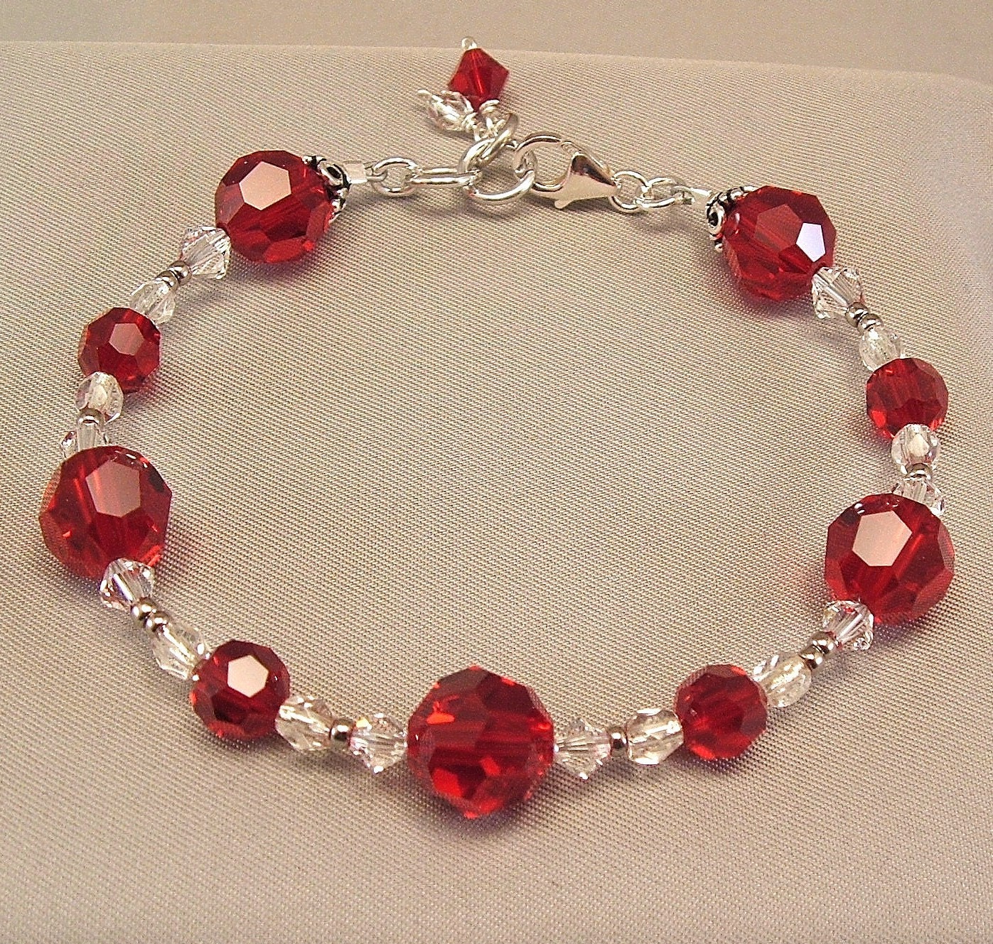 Siam Red Swarovski Austrian Crystal Bridesmaid by Handwired from etsy.com
