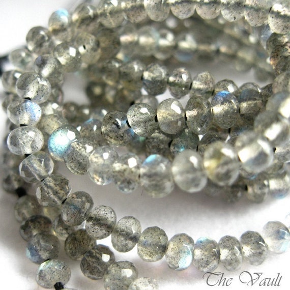 40 Labradorite 3.5-4mm faceted rondelles