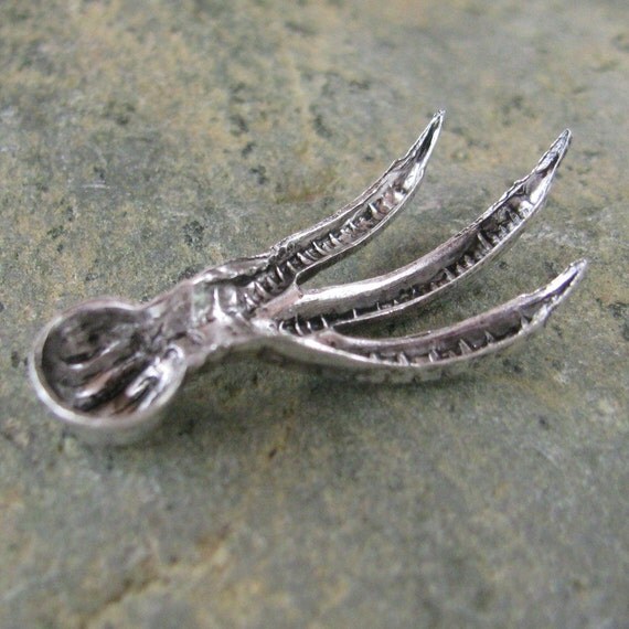 6 Antique Silver Steampunk Avian Bird Claw Talon Large 1264